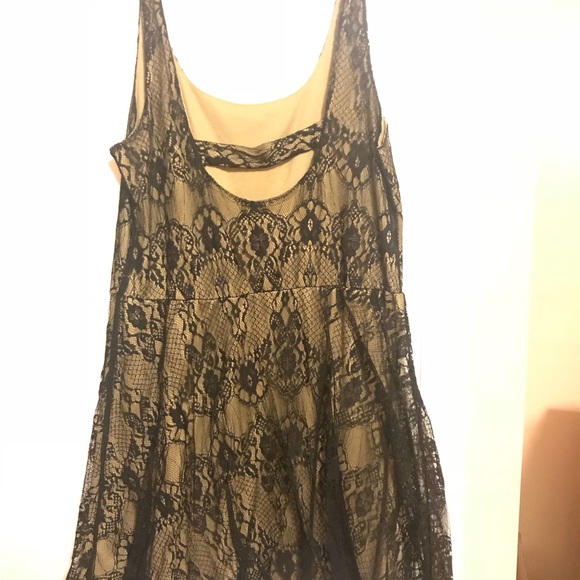 Black Lace Dress with Nude Undertone - Picture 2 of 3